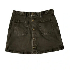 Ralph Lauren Mini Skirt 31 Denim + Supply Biker Black Button Down